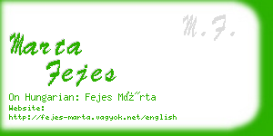 marta fejes business card